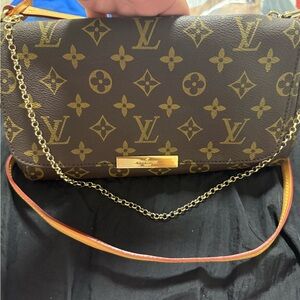Louis Vuitton Brown Monogram Chain Crossbody with Gold Hardware